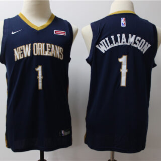 Pelicans 1 Zion Williamson Navy Youth Nike Swingman Jersey