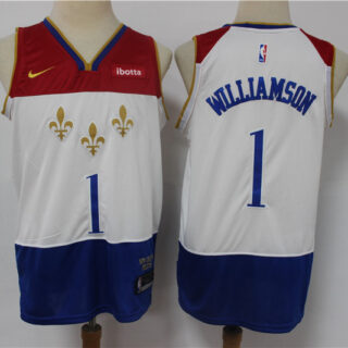 Pelicans 1 Zion Williamson White 2020-21 City Edition Nike Swingman Jersey