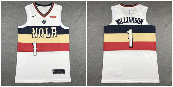 Pelicans 1 Zion Williamson White Earned Edition Nike Authentic Jersey