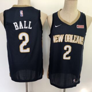 Pelicans 2 Lonzo Ball Navy Nike Swingman Jersey