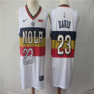 Pelicans 23 Anthony Davis White 2018-19 Earned Edition Nike Swingman Jersey