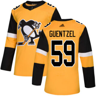 Penguins #59 Jake Guentzel Gold Alternate Authentic Stitched Hockey Jersey