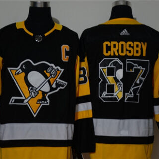 Penguins 87 Sidney Crosby Black Adidas Fashion Jersey