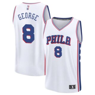 Men's Philadelphia 76ers #8 Paul George White Jersey