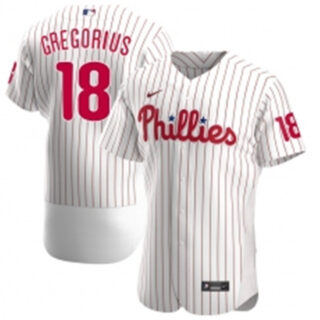 Philadelphia Phillies 18 Didi Gregorius Men Nike White Alternate 2020 Flex Base Player MLB Jersey