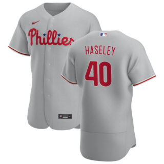 Philadelphia Phillies #40 Adam Haseley Men's Nike Gray Road 2020 Authentic Player MLB Jersey