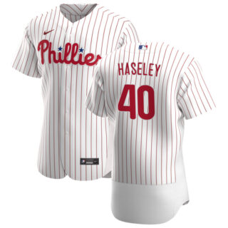 Philadelphia Phillies #40 Adam Haseley Men's Nike White Home 2020 Authentic Player MLB Jersey