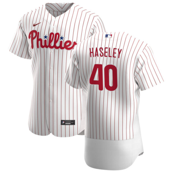 Philadelphia Phillies #40 Adam Haseley Men's Nike White Home 2020 Authentic Player MLB Jersey
