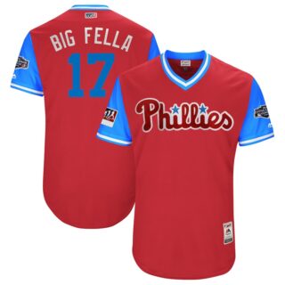 Phillies 17 Rhys Hoskins Big Fella Red 2018 Players' Weekend Authentic Team Jersey