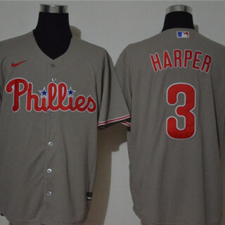 Phillies 3 Bryce Harper Gray 2020 Nike Cool Base Jersey