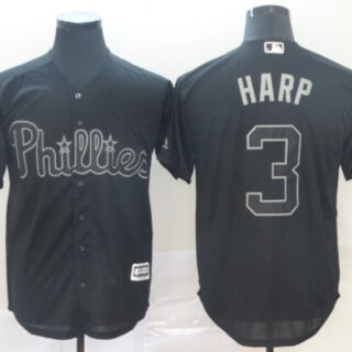 Phillies 3 Bryce Harper Harp Black 2019 Players' Weekend Player Jersey