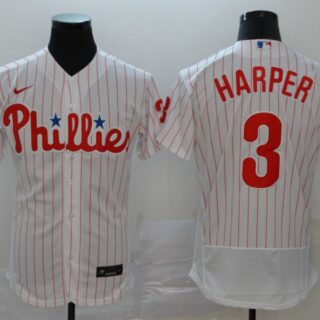 Phillies 3 Bryce Harper White Nike 2020 Flexbase Jersey
