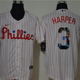 Phillies 3 Bryce Harper White Nike Cool Base Player Jersey