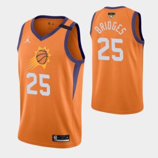 Phoenix Suns #25 Mikal Bridges Men's 2021 NBA Finals Bound Statement Edition NBA Jersey Orange