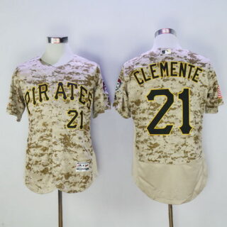 Pirates 21 Roberto Clemente Camo Flexbase Jersey