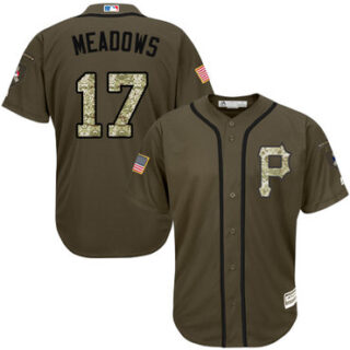 Pirates #17 Austin Meadows Green Salute to Service Stitched Baseball Jersey