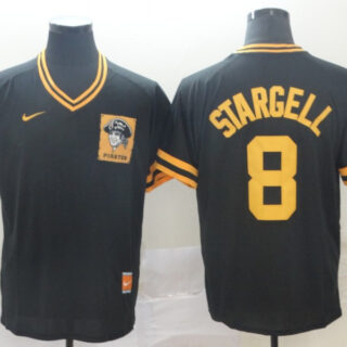 Pirates 8 Willie Stargell Black Throwback Jersey
