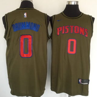 Pistons 0 Andre Drummond Olive Nike Swingman Jersey