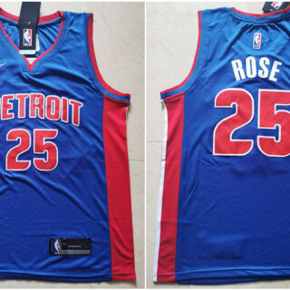 Pistons 25 Derrick Rose Blue Nike Swingman Jersey