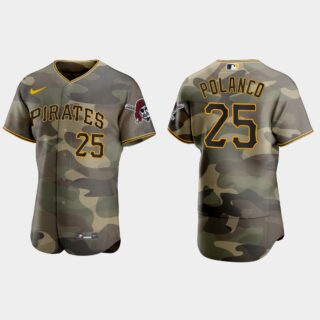 Pittsburgh Pirates #25 Gregory Polanco Men's Nike 2021 Armed Forces Day Authentic MLB Jersey -Camo