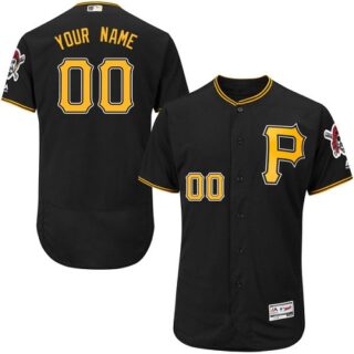 Pittsburgh Pirates Black Men's Customized Flexbase Jersey