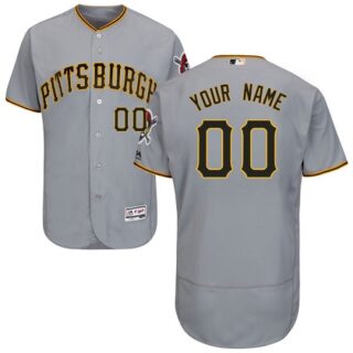 Pittsburgh Pirates Gray Men's Customized Flexbase Jersey