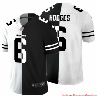 Pittsburgh Steelers #6 Devlin Hodges Men's Black V White Peace Split Nike Vapor Untouchable Limited NFL Jersey