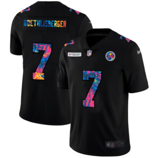 Pittsburgh Steelers #7 Ben Roethlisberger Men's Nike Multi-Color Black 2020 NFL Crucial Catch Vapor Untouchable Limited Jersey