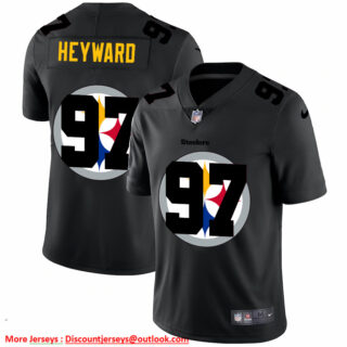Pittsburgh Steelers #97 Cameron Heyward Men's Nike Team Logo Dual Overlap Limited NFL Jersey Black