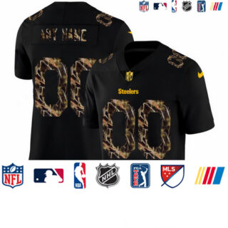 Pittsburgh Steelers Custom Men's Black Nike Flocked Lightning Vapor Limited NFL Jersey