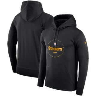 Pittsburgh Steelers Nike Sideline Property Of Wordmark Logo Performance Pullover Hoodie Black