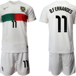 Portugal 11 B.FERNANDES Away 2022 FIFA World Cup Qatar Soccer Jersey