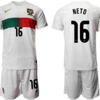 Portugal 16 NETO Away 2022 FIFA World Cup Qatar Soccer Jersey