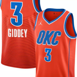 Oklahoma City Thunder #3 Josh Giddey Orange NBA Swingman Statement Edition 2019 2020 Jersey