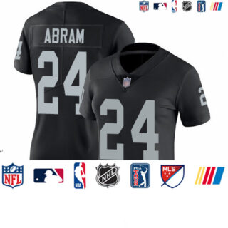 Raiders #24 Johnathan Abram Black Team Color Women's Stitched Football Vapor Untouchable Limited Jersey