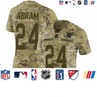 Raiders #24 Johnathan Abram Camo Women's Stitched Football Limited 2018 Salute to Service Jersey