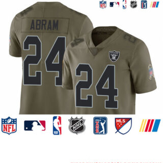 Raiders #24 Johnathan Abram Olive Youth Stitched Football Limited 2017 Salute to Service Jersey