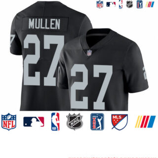 Raiders #27 Trayvon Mullen Black Team Color Youth Stitched Football Vapor Untouchable Limited Jersey