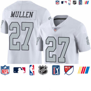 Raiders #27 Trayvon Mullen White Men's Stitched Football Limited Rush Jersey