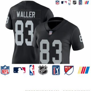 Raiders #83 Darren Waller Black Team Color Women's Stitched Football Vapor Untouchable Limited Jersey