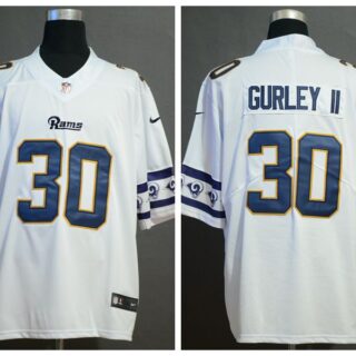 Rams 30 Todd Gurley II White Team Logos Fashion Vapor Limited Jersey