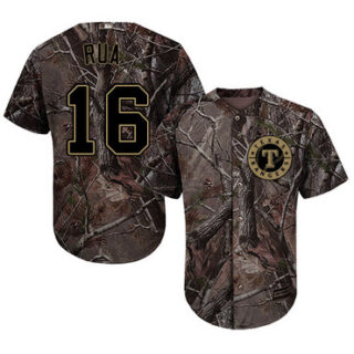 Rangers #16 Ryan Rua Camo Realtree Collection Cool Base Stitched Baseball Jersey