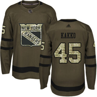 Rangers #24 Kaapo Kakko Green Salute to Service Stitched Youth Hockey Jersey