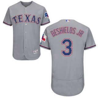 Rangers #3 Delino DeShields Jr. Grey Flexbase Authentic Collection Stitched Baseball Jersey