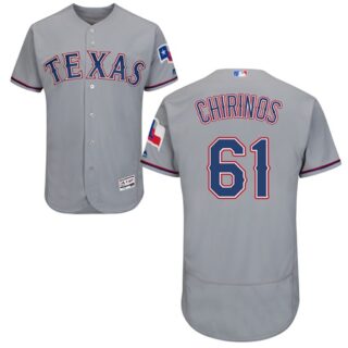 Rangers #61 Robinson Chirinos Grey Flexbase Authentic Collection Stitched Baseball Jersey