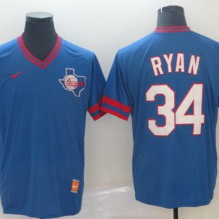 Rangers 34 Nolan Ryan Royal Throwback Jersey