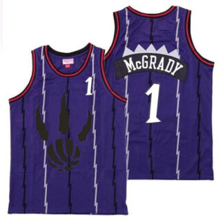 Raptors 1 Tracy McGrady Purple Throwback Jersey 1