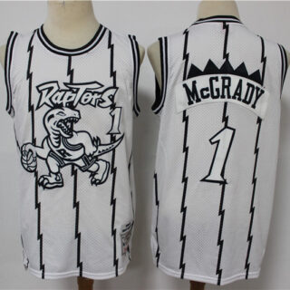 Raptors 1 Tracy McGrady White Hardwood Classics Jersey