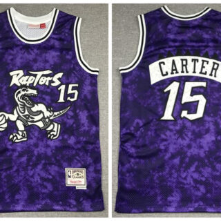 Raptors 15 Vince Carter Purple Hardwood Classics Swingman Jersey