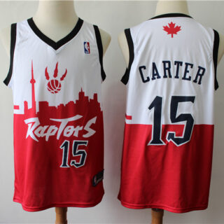 Raptors 15 Vince Carter White Red 2019 City DNA Swingman Jersey